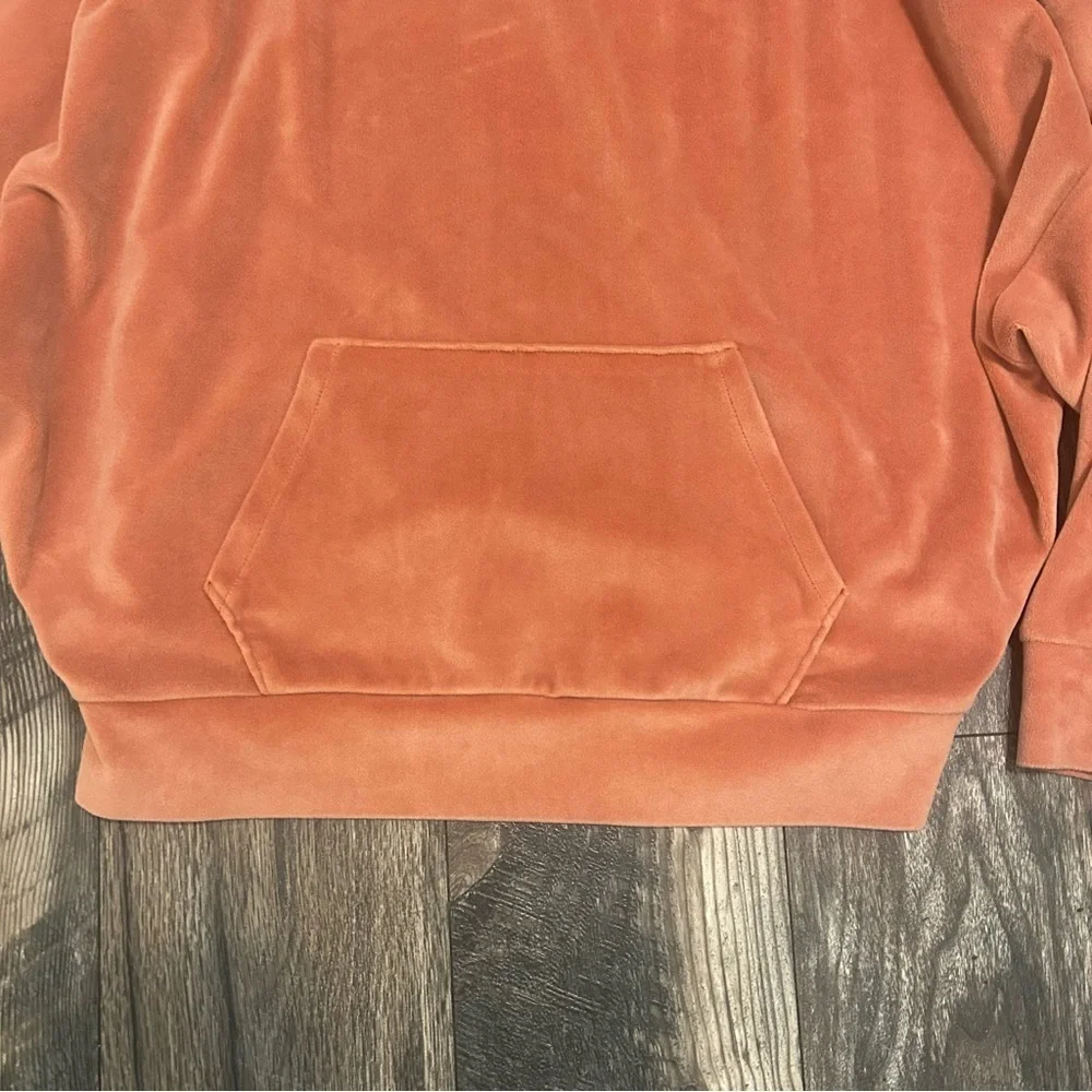 American Eagle Velvet Pink Rose Hoodie Boxy Style Women’s Small
